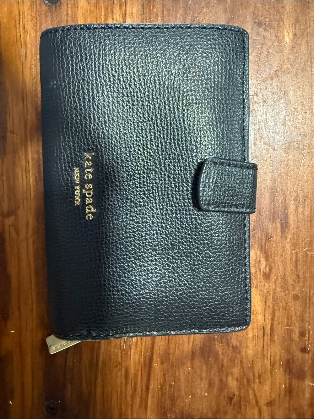 kate spade Black Textured Leather Card & Key Holder with Snap